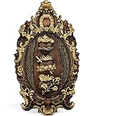 bgcarpenter Three Sacred Hearts Wall Decor Plaque Religious Handmade Holy Family Wooden Wall Art Christmas Gift (10 Inch, Gold)