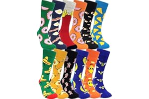 HSELL Mens Funny Pattern Dress Socks Crazy Design Cotton Socks Novelty Gifts for Men