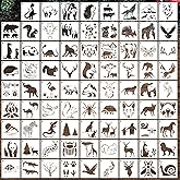 DZXCYZ 80 Pcs 3 x 3 Inch Stencils for Painting on Wood, Reusable Farm & Animal Plastic Stencils DIY Craft Paint Template Set for Wall Home Decor