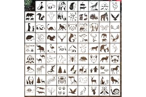 DZXCYZ 80 Pcs Stencils for Painting on Wood, Reusable Animal Stencils Deer Stencils Bear Plastic Stencils Mountain Fox Stencil DIY Craft Template Paint Stencils Set for Wall Card Rock Home Decor（Animal）