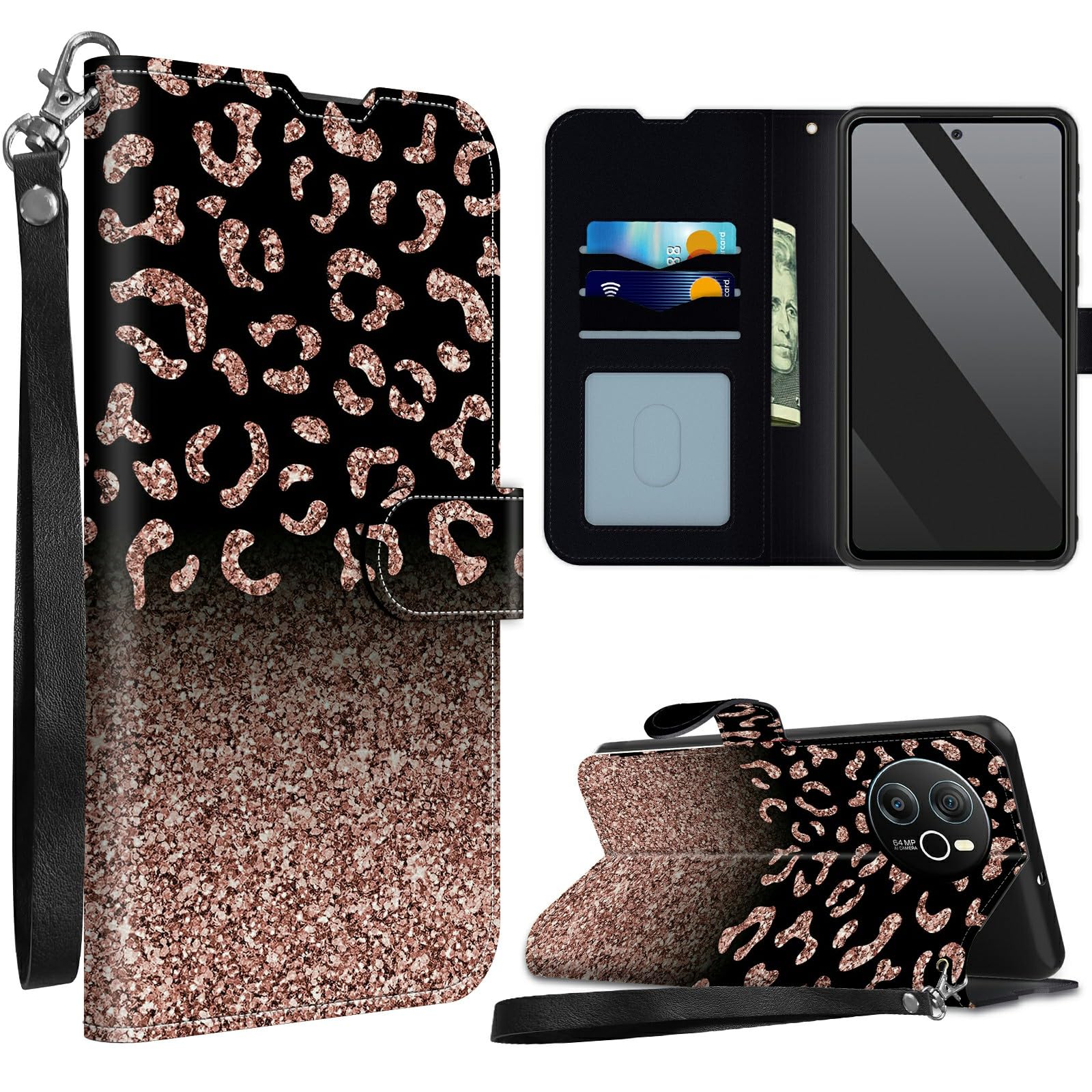 SROJDHFJB Leopard Glitter for Blackview Shark 8