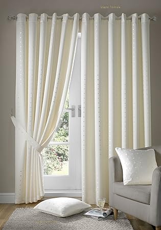 Cream Maison Eyelet Curtains In Cream 90 X 108 Extra Long Drop