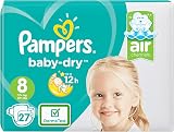 Pampers Baby-Dry Nappies Size 8 27 Nappies 17+kg Airy Dryness view 8