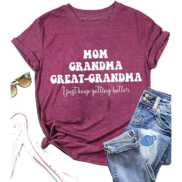 Cool Grandmas Club T-Shirt - Floral Letter Print Casual Tee For Women - View #5