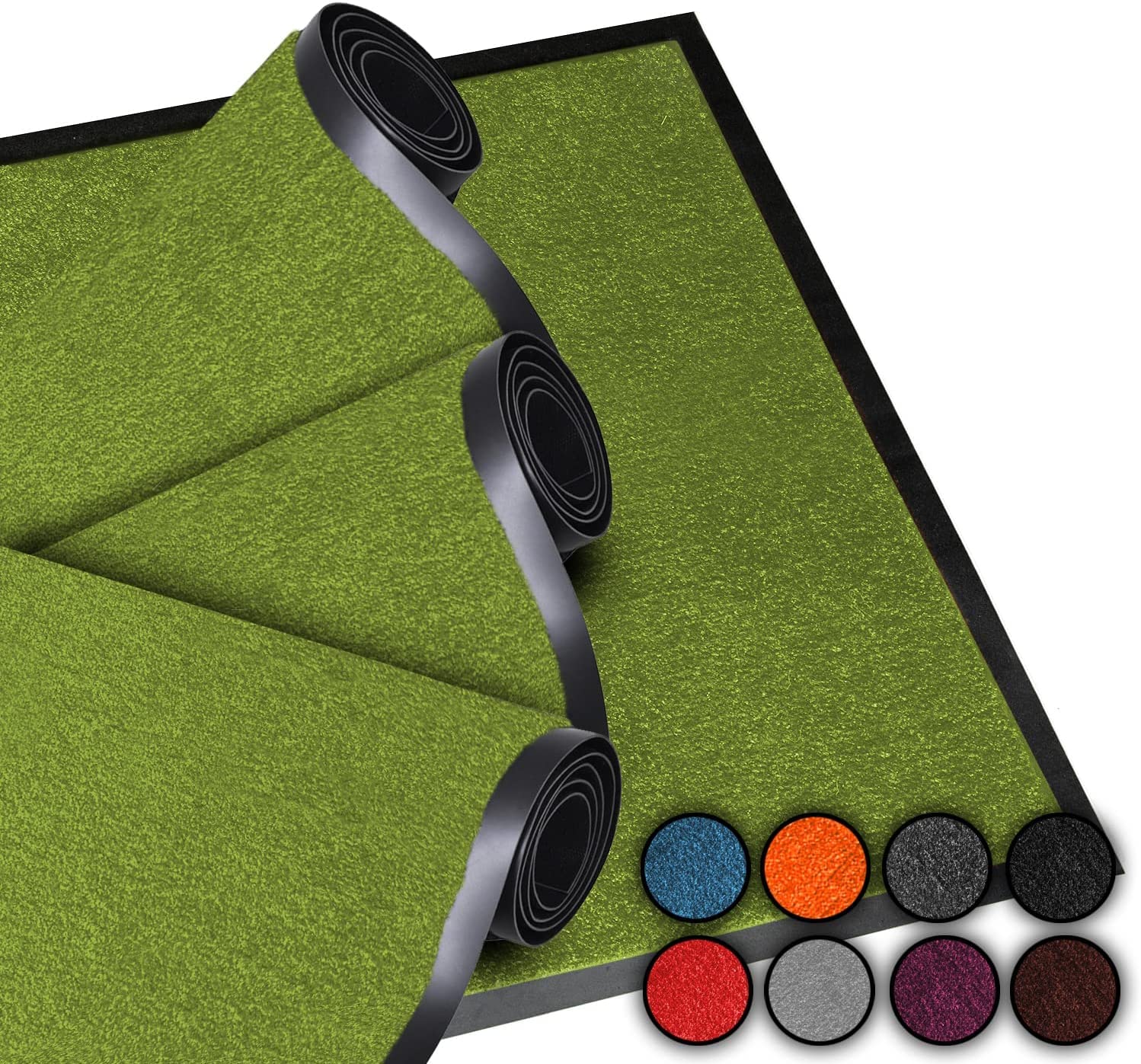 LucaHome Door Mat Entrance Home Indoor and Outdoor Door Mat | Outdoor Rug for Door Entrance Home, Washable, Padded, Non-Slip, Hallway, Kitchen, Bedroom (Green, 60 x 180 cm)