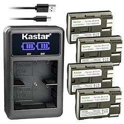Kastar 4-Pack BP-511A Battery and LED2 USB Charger