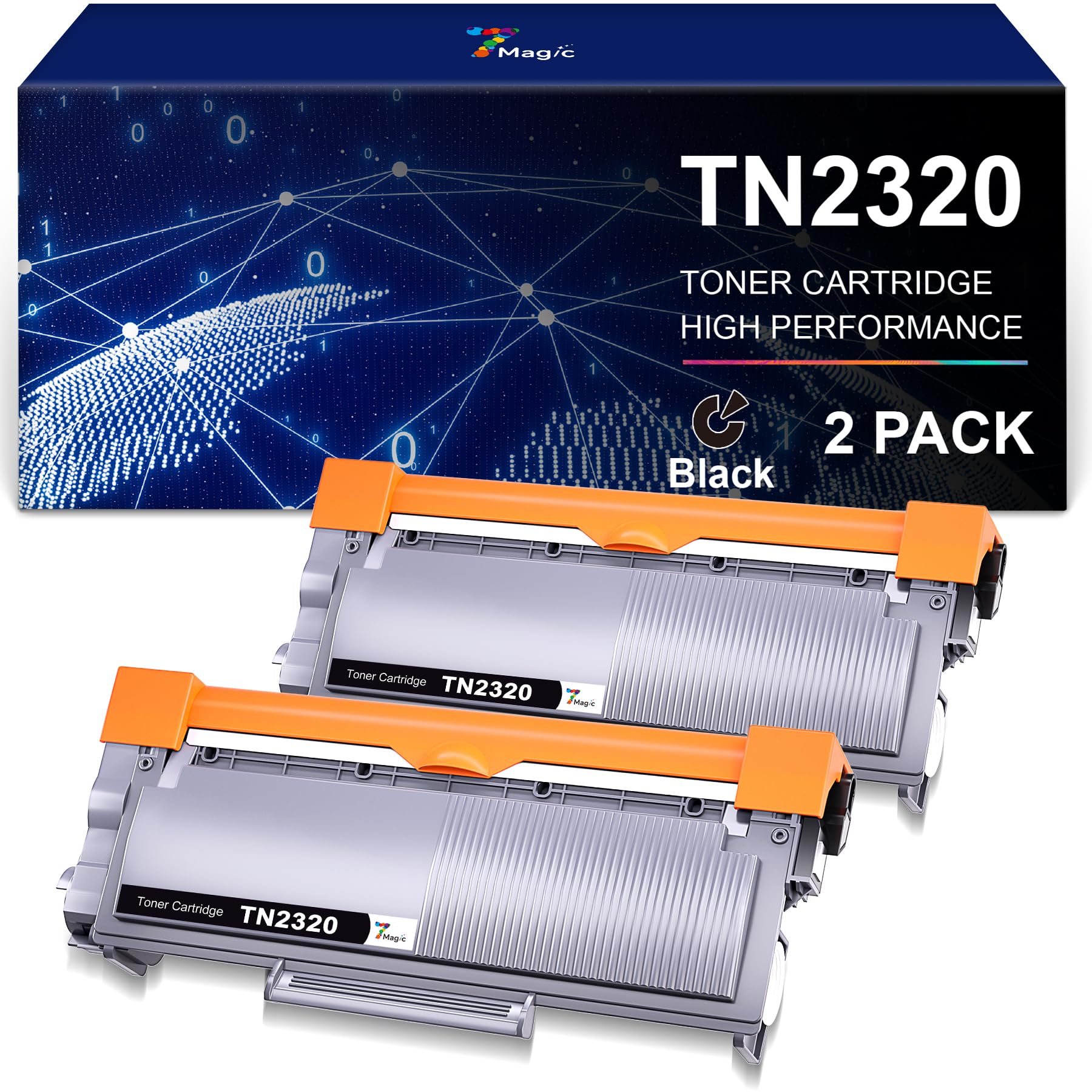7Magic TN2320 Compatible Toner Cartridge Replacement for Brother TN2320 TN2310 Toner for Brother HL-L2340DW MFC-L2700DW DCP-L2500D HL-L2365DW HL-L2300D DCP-L2520DW MFC-L2700DN MFC-L2740DW (2-Pack)