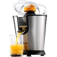 Eurolux Electric Citrus Juicer Squeezer, for Orange, Lemon, Grapefruit, With 160 Watts of Power, Brushed Stainless Steel