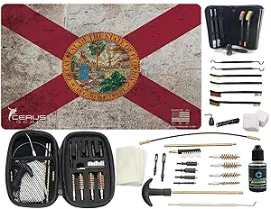 EDOG Patriotic Florida State Flag PPistol Cleaning Mat &amp; Range Warrior Handgun Cleaning Kit &amp; E.D.O.G. Tac Pak Cleaning Essentials