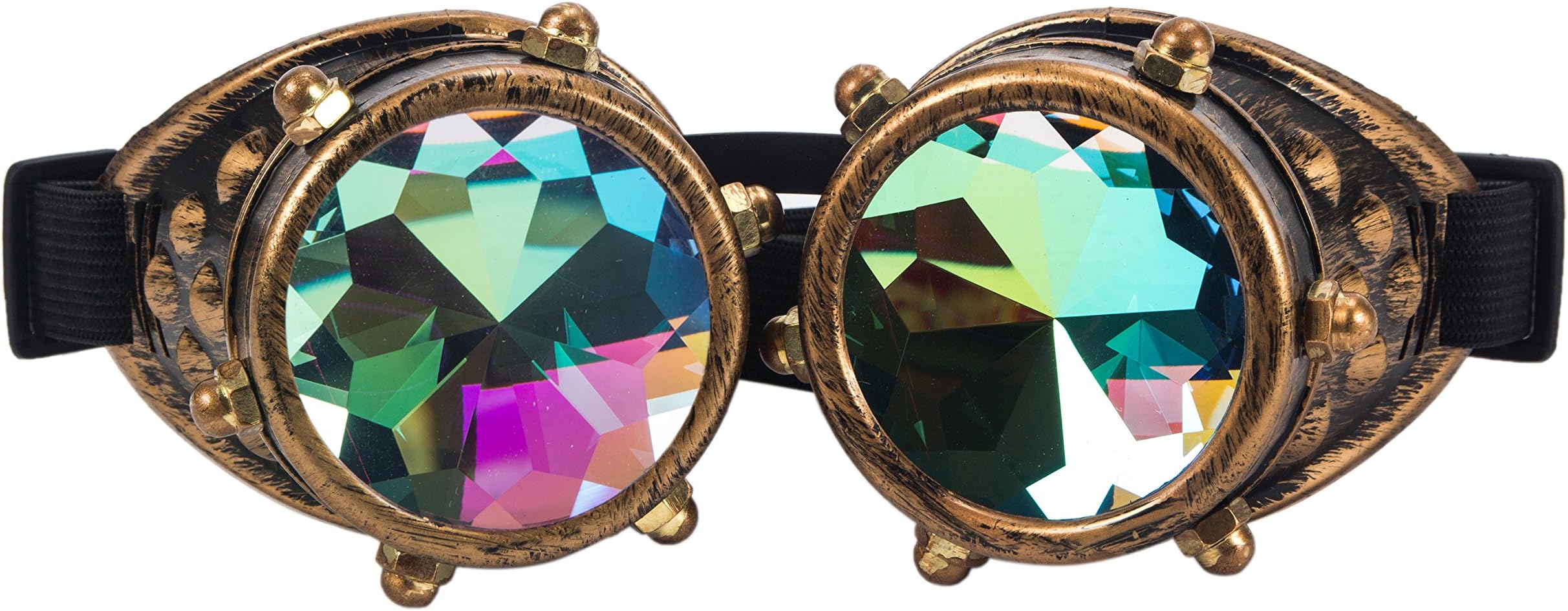 AFUT Kaleidoscope Rave Rainbow Crystal Lenses Steampunk Goggles