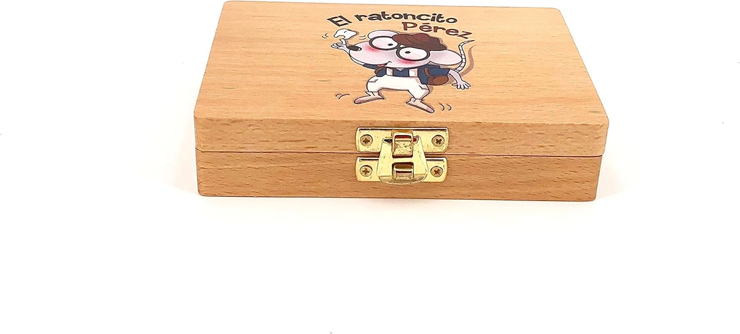 Caja de madera para guardar los dientes de leche 