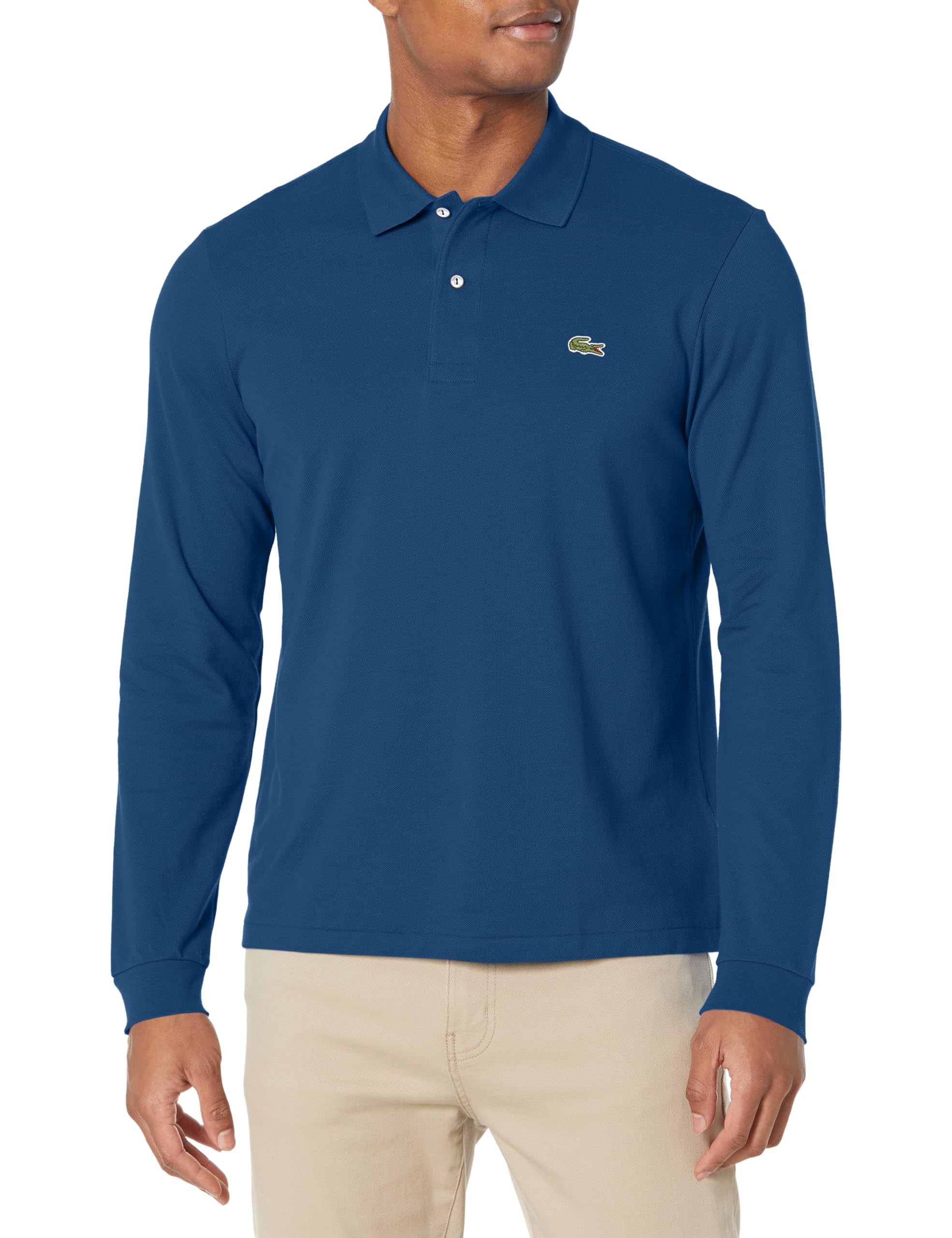 Lacoste Men’s Classic Fit Long Sleeved L.12.12 Polo Shirt, Methylene, Large