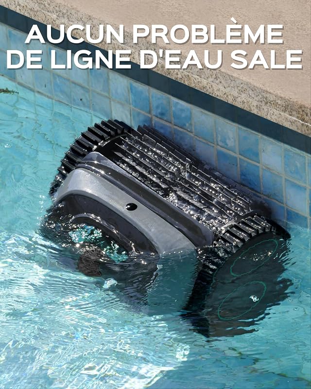C1 Robot Piscine 160min Batterie, 160m² Fond, Parois, Ligne d'eau