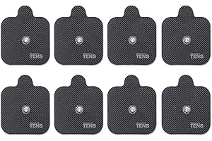 Discount TENS Compex Easy Snap Compatible Electrodes – 8 Pack of 2" x 2" Premium Replacement Pads – Durable, Reusable Self-Adhesive Electrodes for Compex Edge, Sport & Elite TENS Units