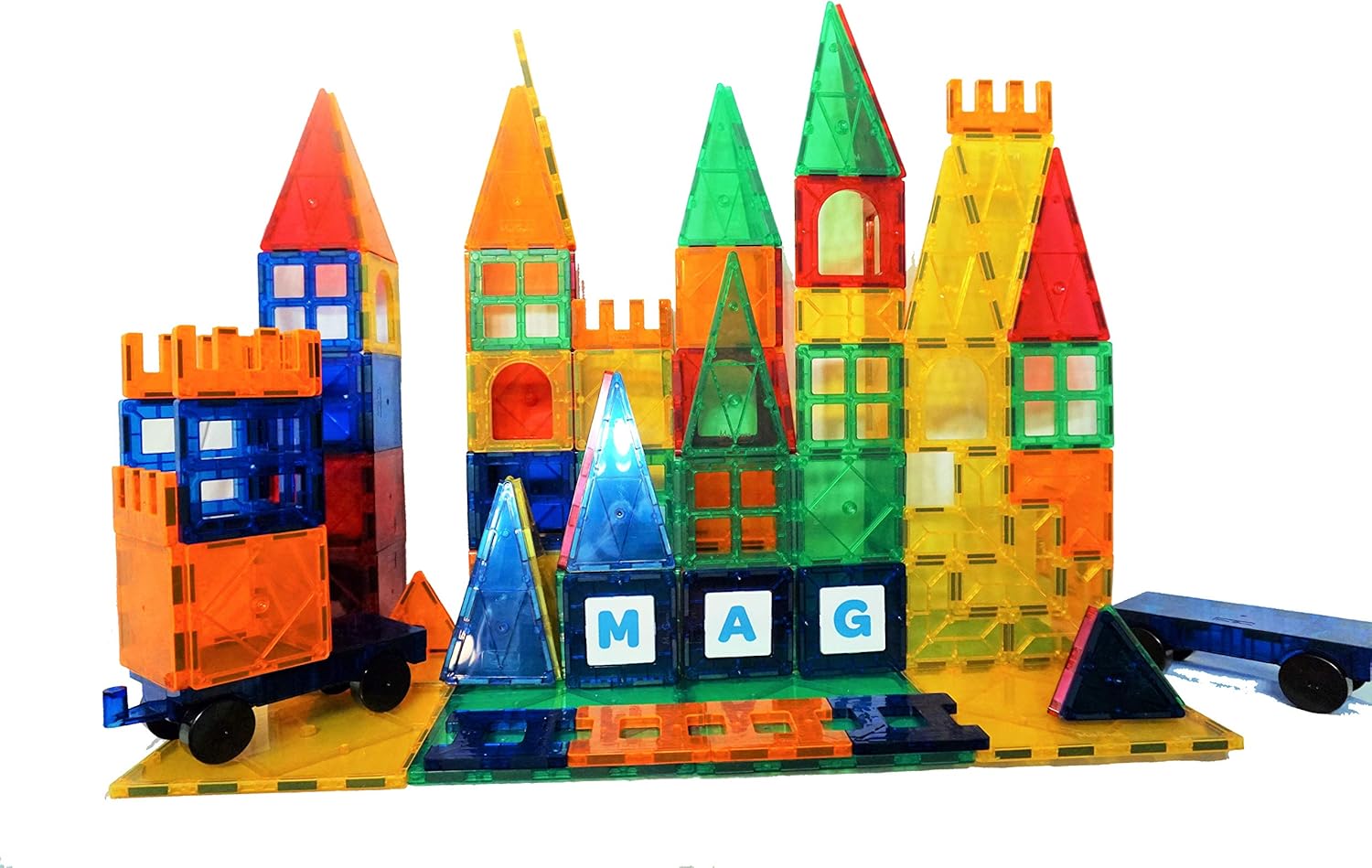 Mag-Genius Magnetic 182 Piece Building Mega Set Multi-Colored Magnet ...