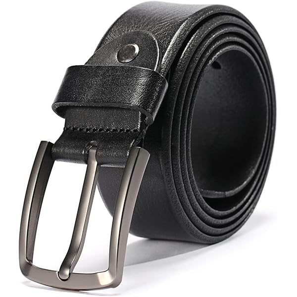 CALLARON Men's Casual Leather Belt Square Pin Buckle