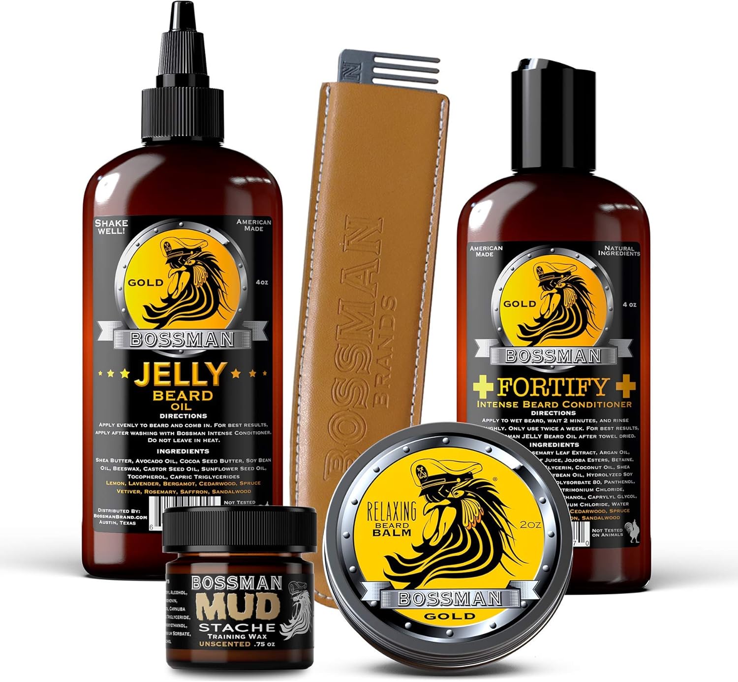 Bossman Complete Beard Kit Beard Oil, Conditioner, and