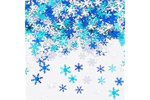 CIPOWM Christmas Snowflake Confetti Decorations, Snowflake Metallic Foil Table Confetti Glitter Sprinkles Sequin for Christmas Winter Wonderland Party Home Decoration, 1800pcs/100g