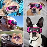 Enjoying Pink Small Dog Goggles UV Protection Adjustable Straps view 2
