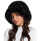 Doyesiee Faux Fur Bucket Hat for Women, Wide Brim Adjustable Fuzzy Fisherman Cap Long Pile Fluffy Winter Fashion Hat