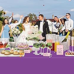 WNINK 2 Pack Purple Tablecloths Disposable Table