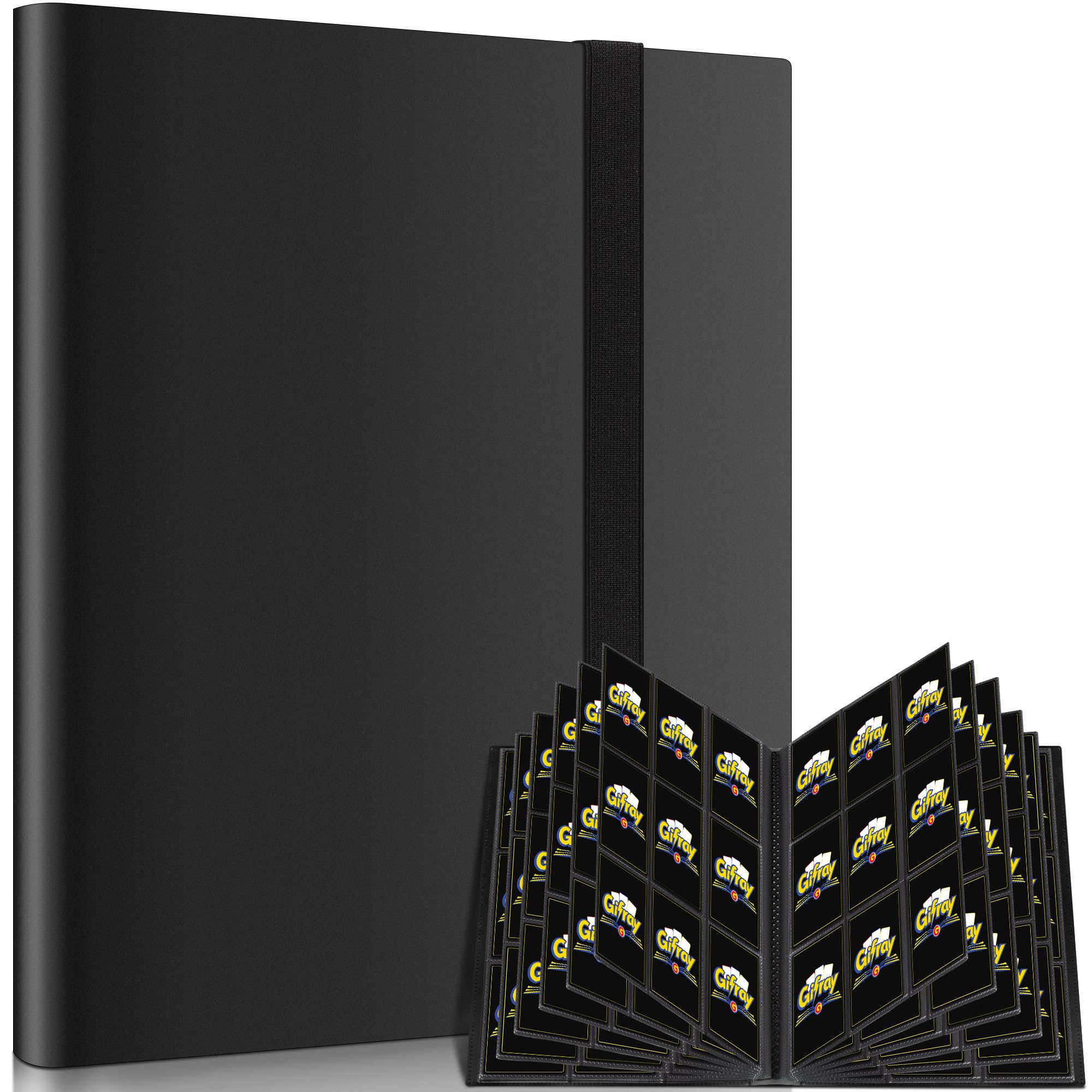 Gifray 9-Pocket Side-Loading Trading Card Binder – Black – Holds 540 Cards, Album for Trading Card Games, Sports & Gaming, Birthday Gift