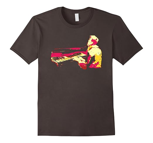 Mens Colorful pianist T-shirt 2XL Asphalt