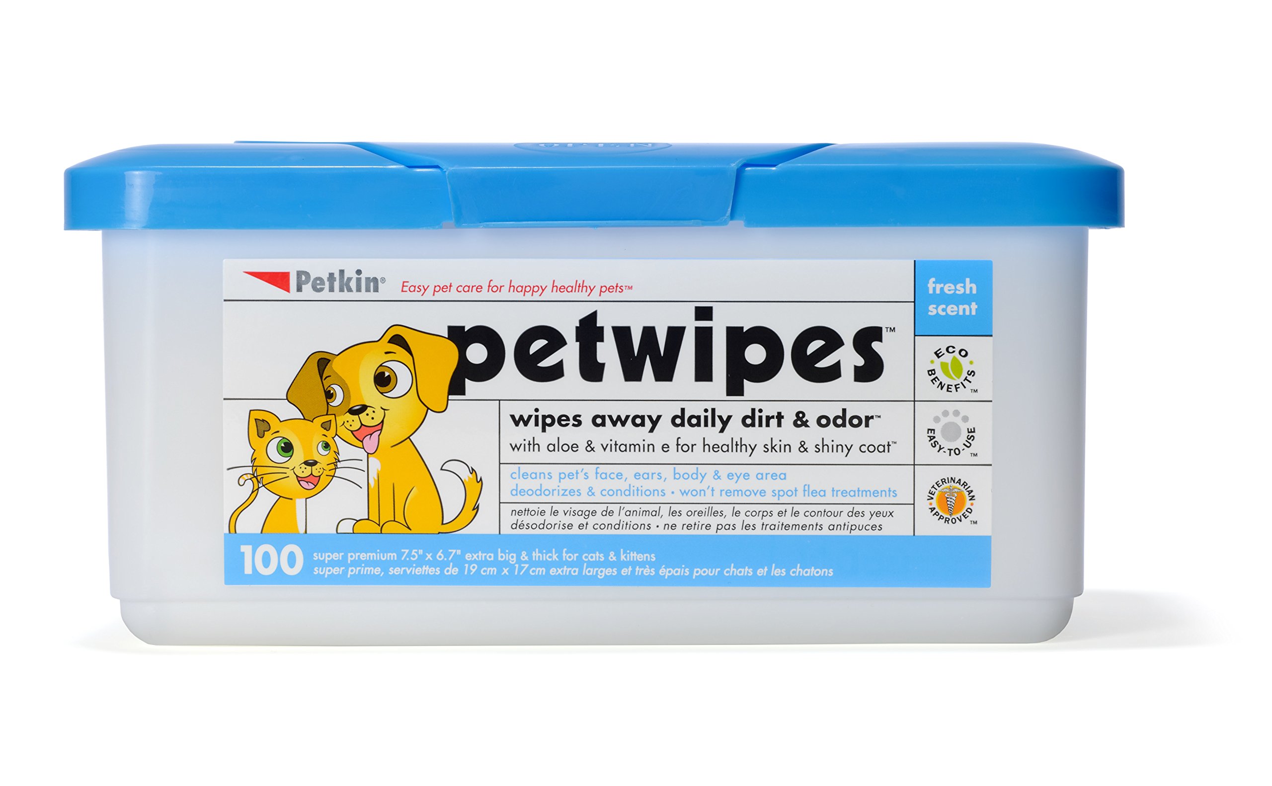 Petkin Pet Wipes, Pack of 100