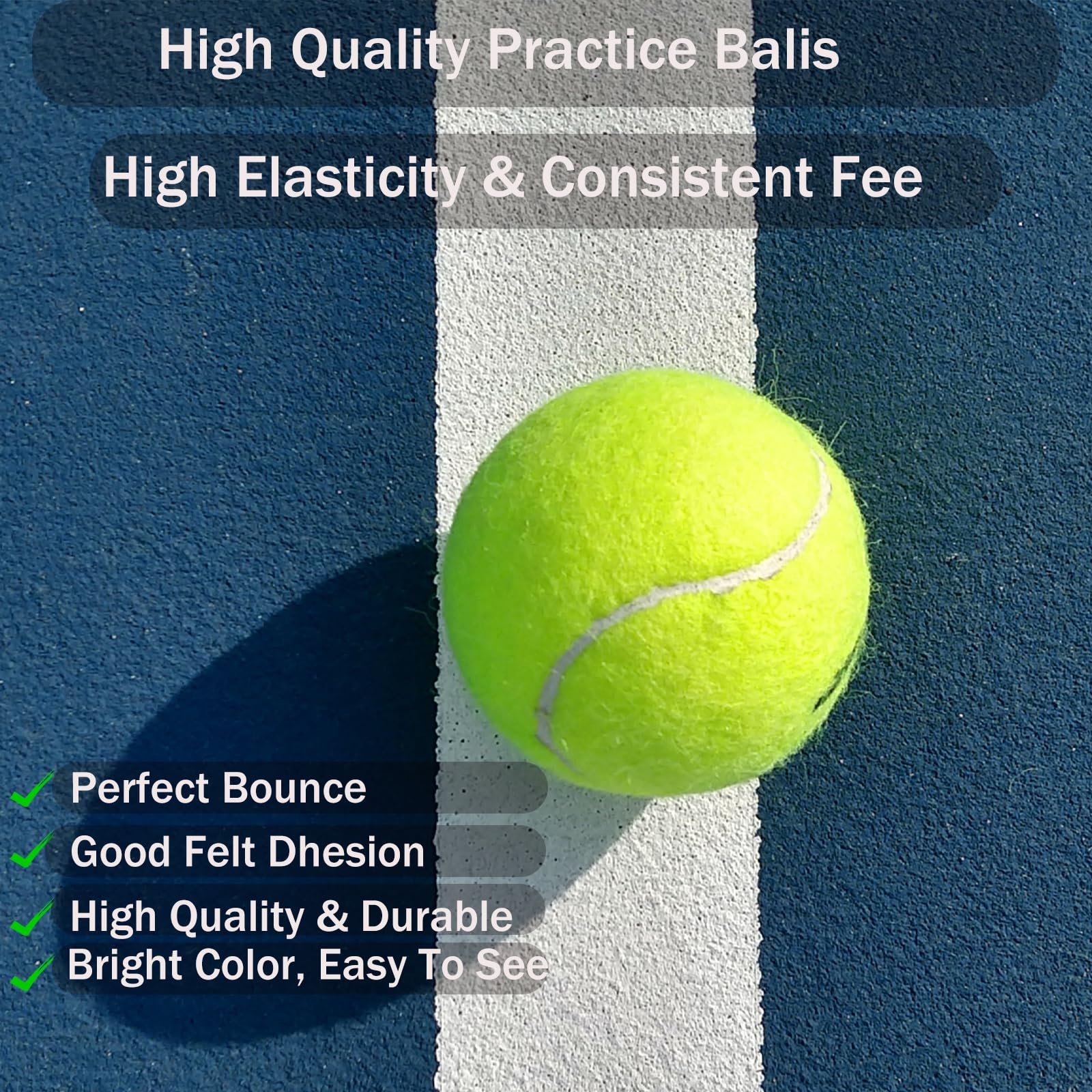 Swingers Tennis Balls，80 Pack Training Tennis Balls, Practice Balls for Pet Dog, High Elasticity Exercise Tennis Balls for Beginner, with Mesh Carry Bag Easy to Transport
