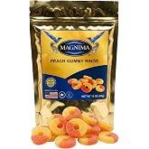 Peach Gummy Rings, 12oz Resealable Pouch | Gluten-Free, Fat-Free, Soft &amp; Chewy Texture, Fun Gourmet Snack