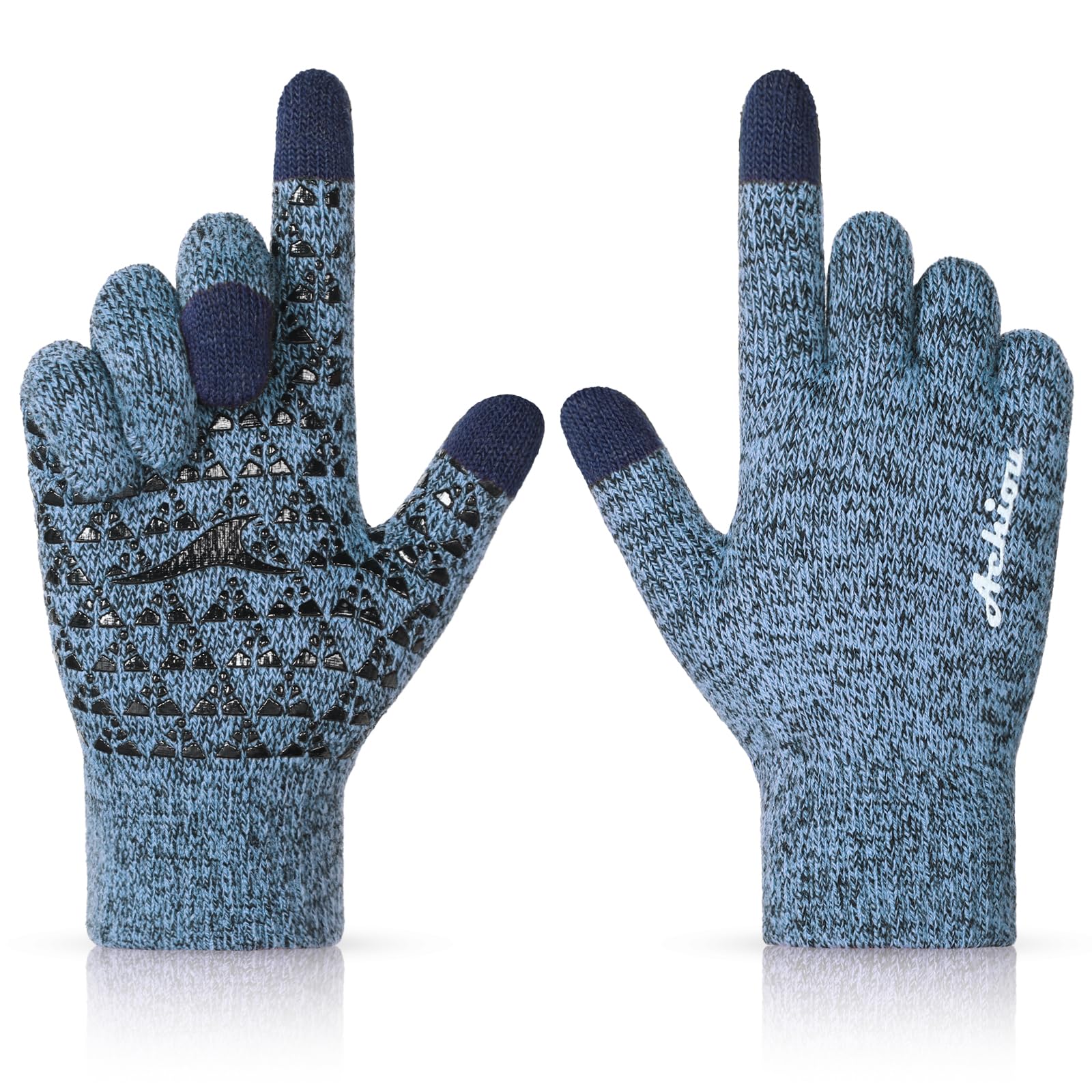 Photo 1 of Achiou Winter Gloves, Glove for Men Women, Upgraded Touch Screen Texting Warm Running with Thermal Soft Knit Lining