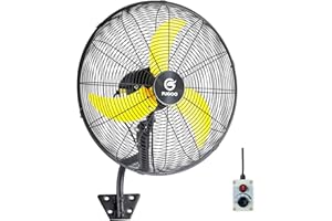 FUGOO 24'' Outdoor Oscillating Wall Fan With All Sealed Brushless DC Motor, 4-Speed Waterproof Outdoor Fan, Heavy Duty Industrial Wall Mount Fans for House,Patios, Commercial, Garage, Warehouse