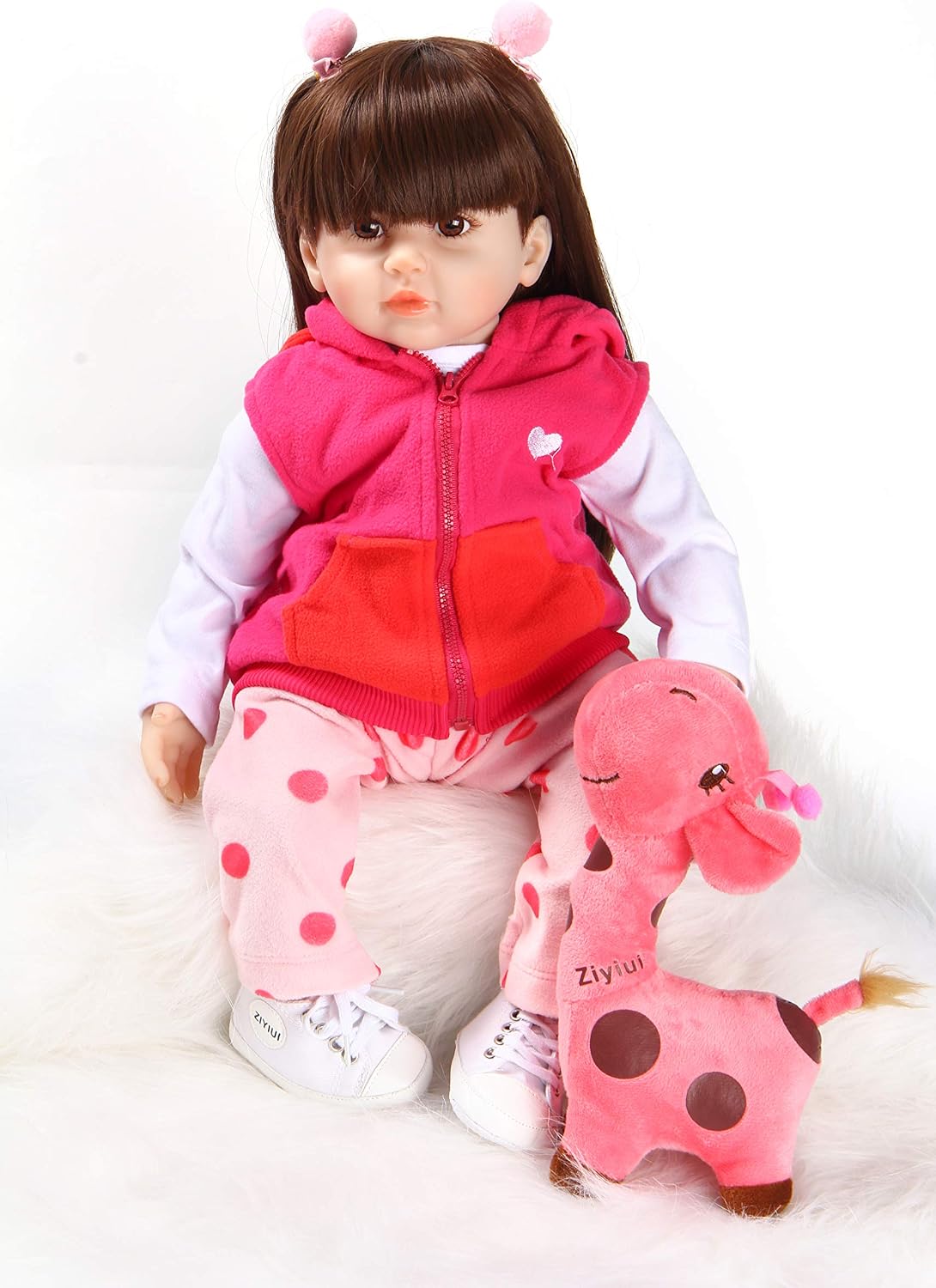 ZIYIUI Reborn Doll 24 Inch 60 Cm Reborn Baby Dolls Look Real Girl Realistic Soft Silicone Vinyl Reborn Gilr Toddler Realistic Real Lifelike Newborn Baby Girl Toy Xmas Gift - Image 3