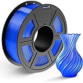 TECBEARS PLA 3D Printer Filament, PLA Filament 1.75mm, Neatly Wound 3D Printing Filament, Dimensional Accuracy +/- 0.02 mm, 1Kg Spool(2.2 lbs), Fits for Most FDM 3D Printers, PLA Transparent Blue