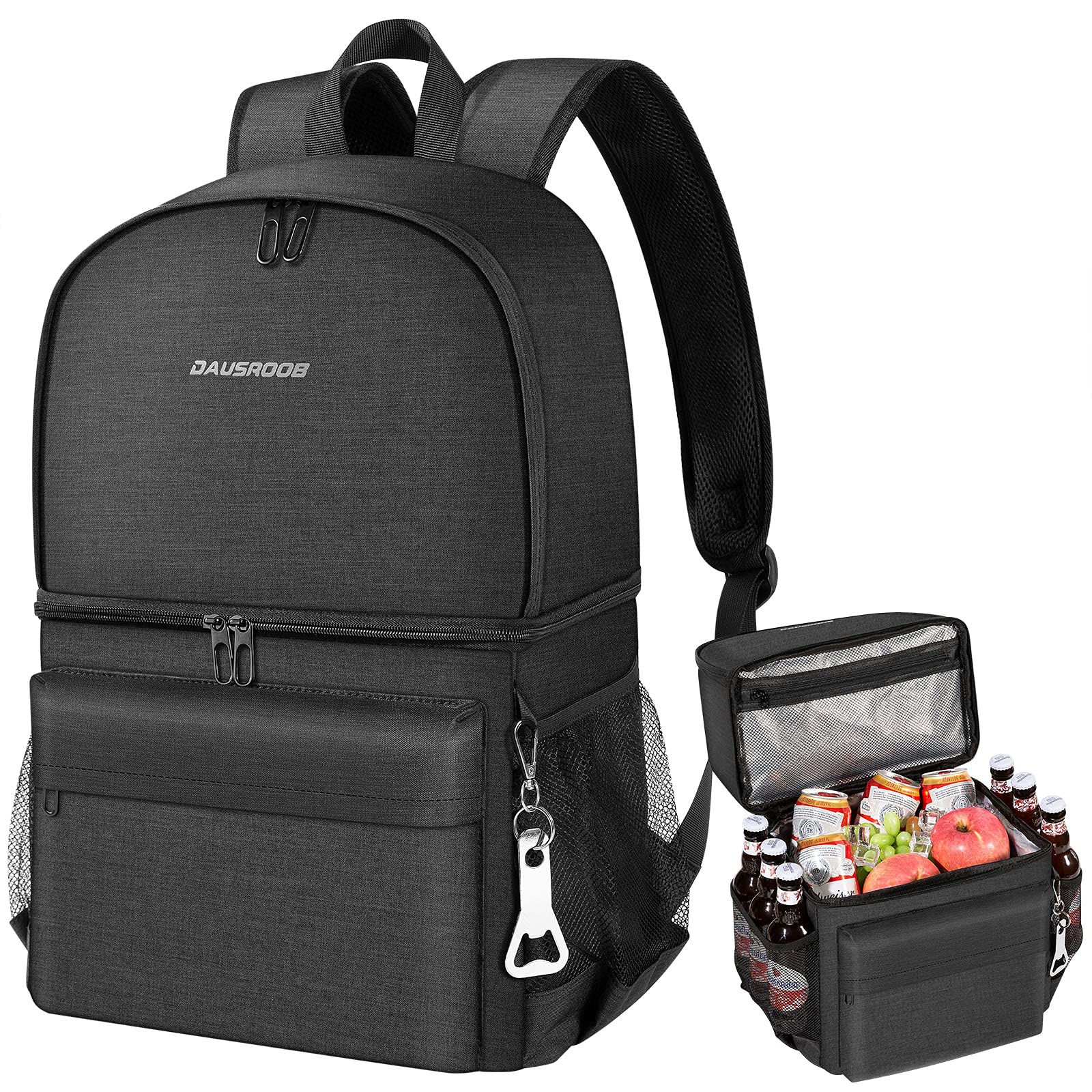27L Cooler Backpack 2-IN-1 Cool Bag, 24 Can Lightweight Insulated Lunch Cooler Bag, Leak-proof Picnic Backpack Perfectly Fit for Picnics, BBQs, Beach Trips, Hiking, Working &Family Days Out