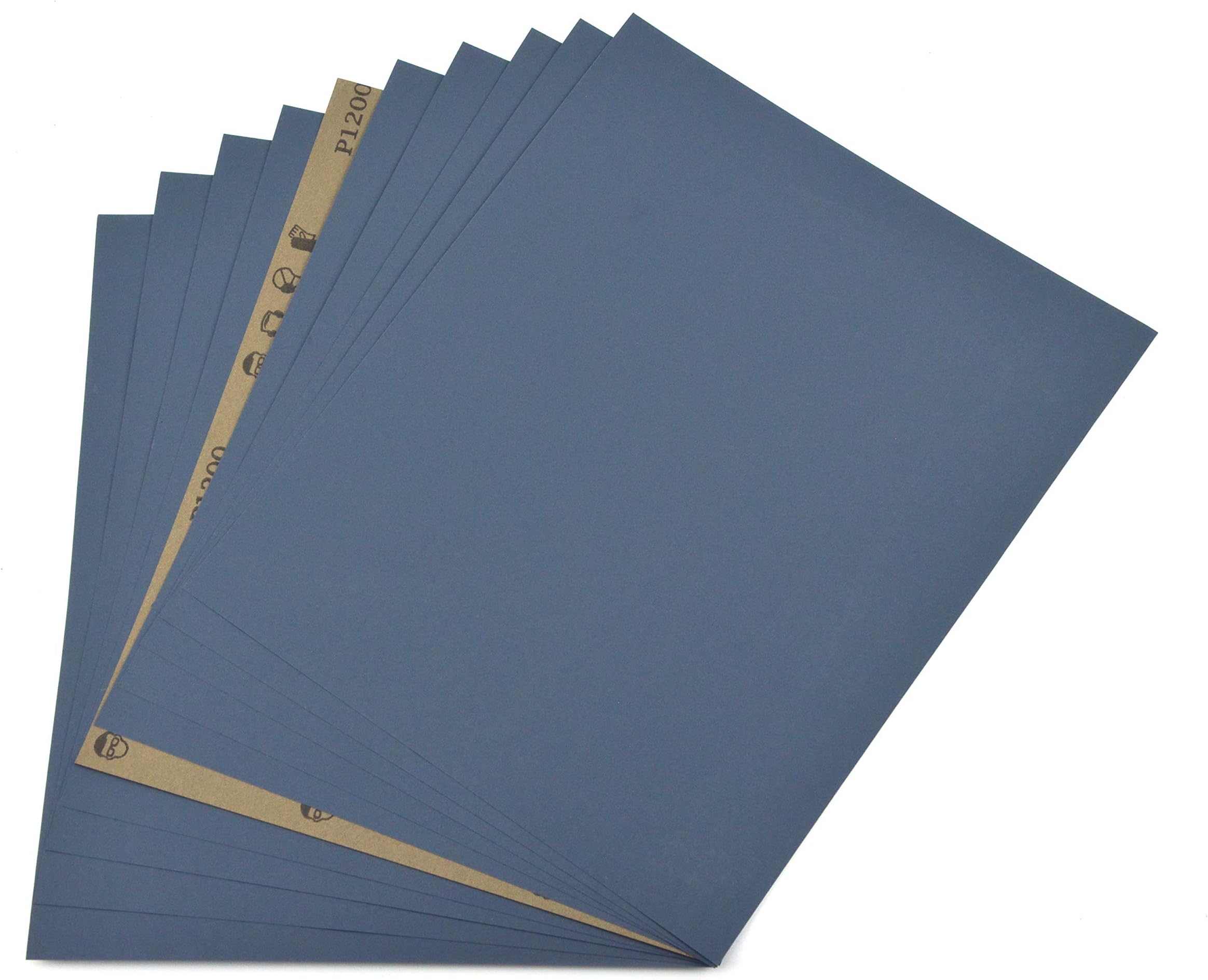 9 x 11 Inch 1200 Grit High Performance Silicon Carbide Wet/Dry Sanding Sheets Abrasive Paper Sheets for Automotive Sanding Wood Furniture Finishing, 10-Pack