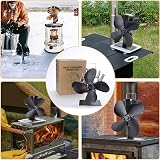 COMBIUBIU 4 Blade Mini Woodburner Stove Fan Silent Heat Powered view 5