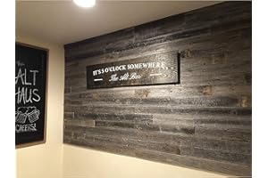 Rockin' Wood Real Wood Peel & Stick 2 & 4 Foot Length Rustic Reclaimed Naturally Weathered Barn Wood Accent Paneling Planks for Walls, 46 Square Feet