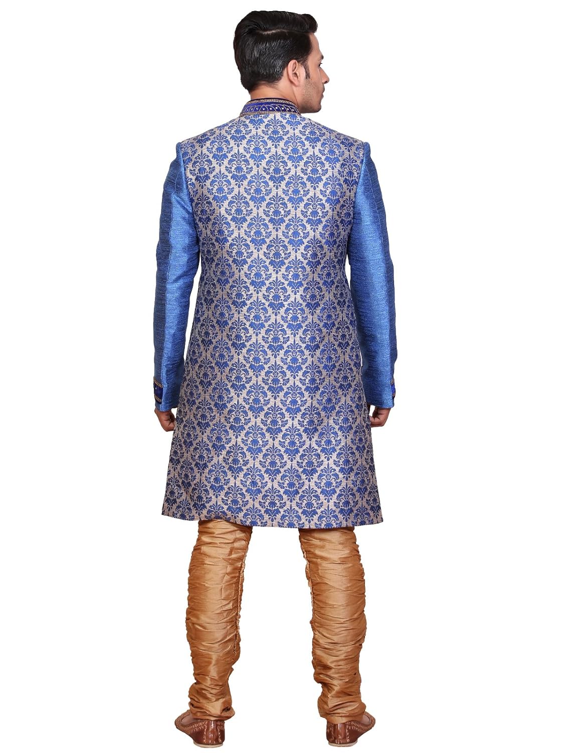 a.b.c. garmentsblue silk sherwani for mens