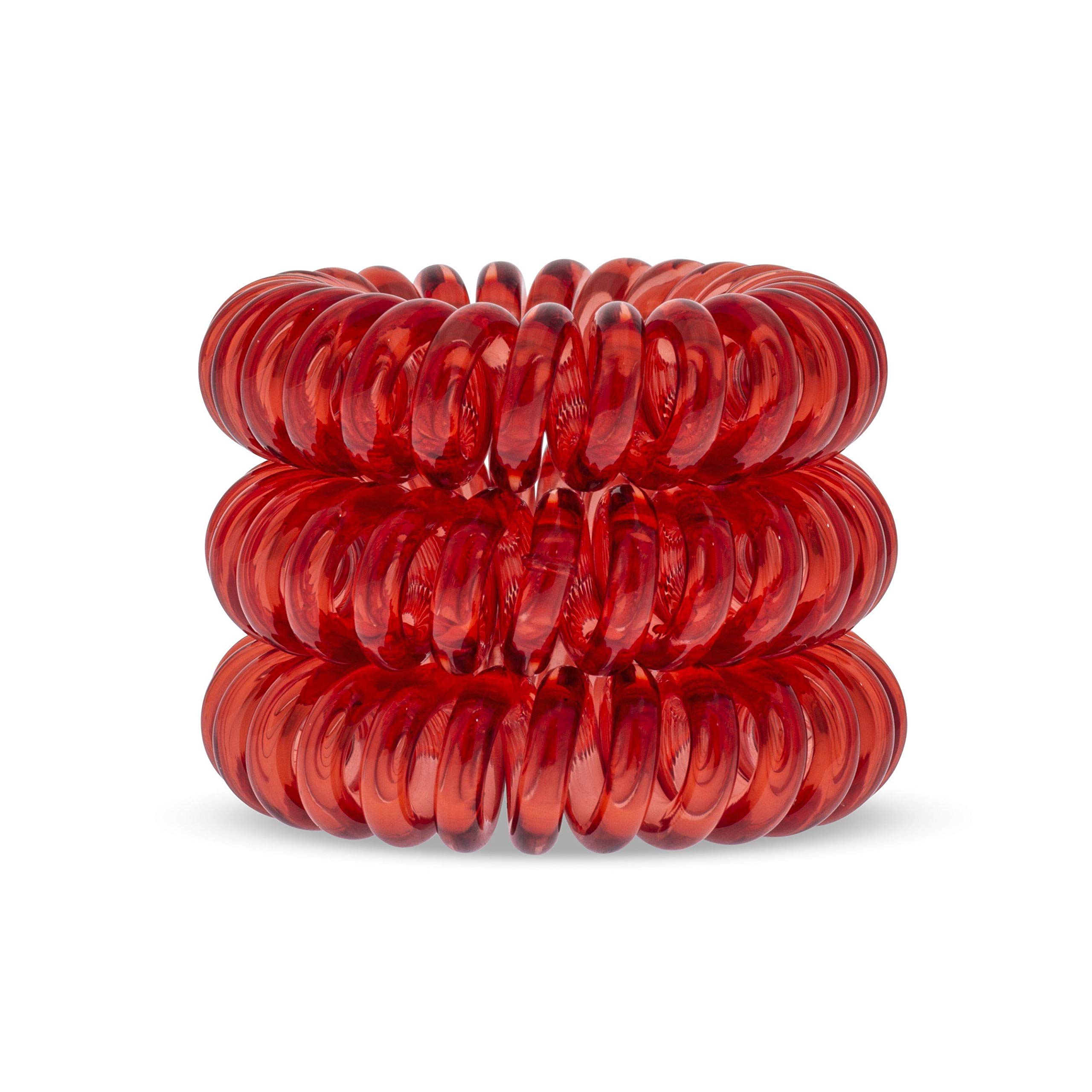 Ruby Red SpiraBobble | Hair Bands for Women – 12Pcs Set Hair Bobbles | Durable Hair Tie | Spiral Ring for ponytails