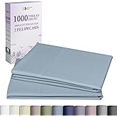 California Design Den King Size Pillowcases Set of 2-1000 Thread Count Sateen, Soft and Thick 100% Cotton King Size Pillow Covers, Durable - Blue