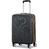 American Tourister Mickey Mouse Carry-On Luggage - Airline Approved, Durable Hardshell with RightHeight Adjustable Handle - Expands 1.5in - Roll Confidentially with Dual 360 Spinner Wheels