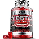 Iron Labs Nutrition Testo Gummies for Men (60 Gummies) - High Strength Booster for Men - Mixed Berry Flavor - Features Maca, Ginseng, Zinc and Selenium - Sugar Free & Vegan Suitable
