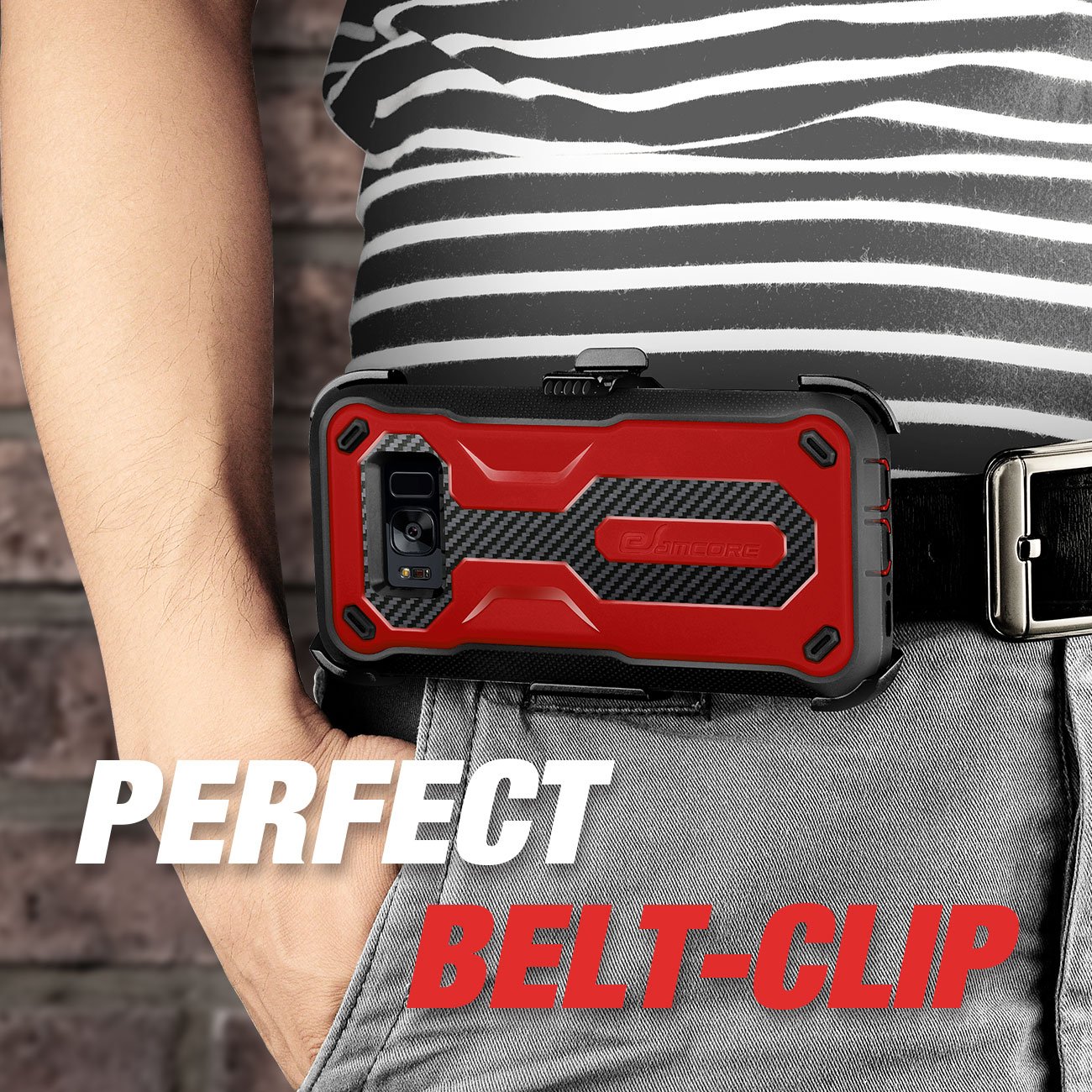 Galaxy S8 Rugged Case, eSamcore Samsung Galaxy S8 Slim Protective Case with Heavy Duty holster [Without Built in screen protector] 5.8 Inch [2017 Release] [RED]