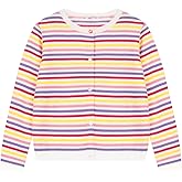 TRENDSTITCH Girl's Striped Cardigan Toddler Long Sleeve Crewneck Knit Shrug Cardigans Sweater Outwear Tops