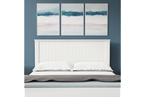 Glenwillow Home Wainscott Wood Panel Headboard in White - Queen Size
