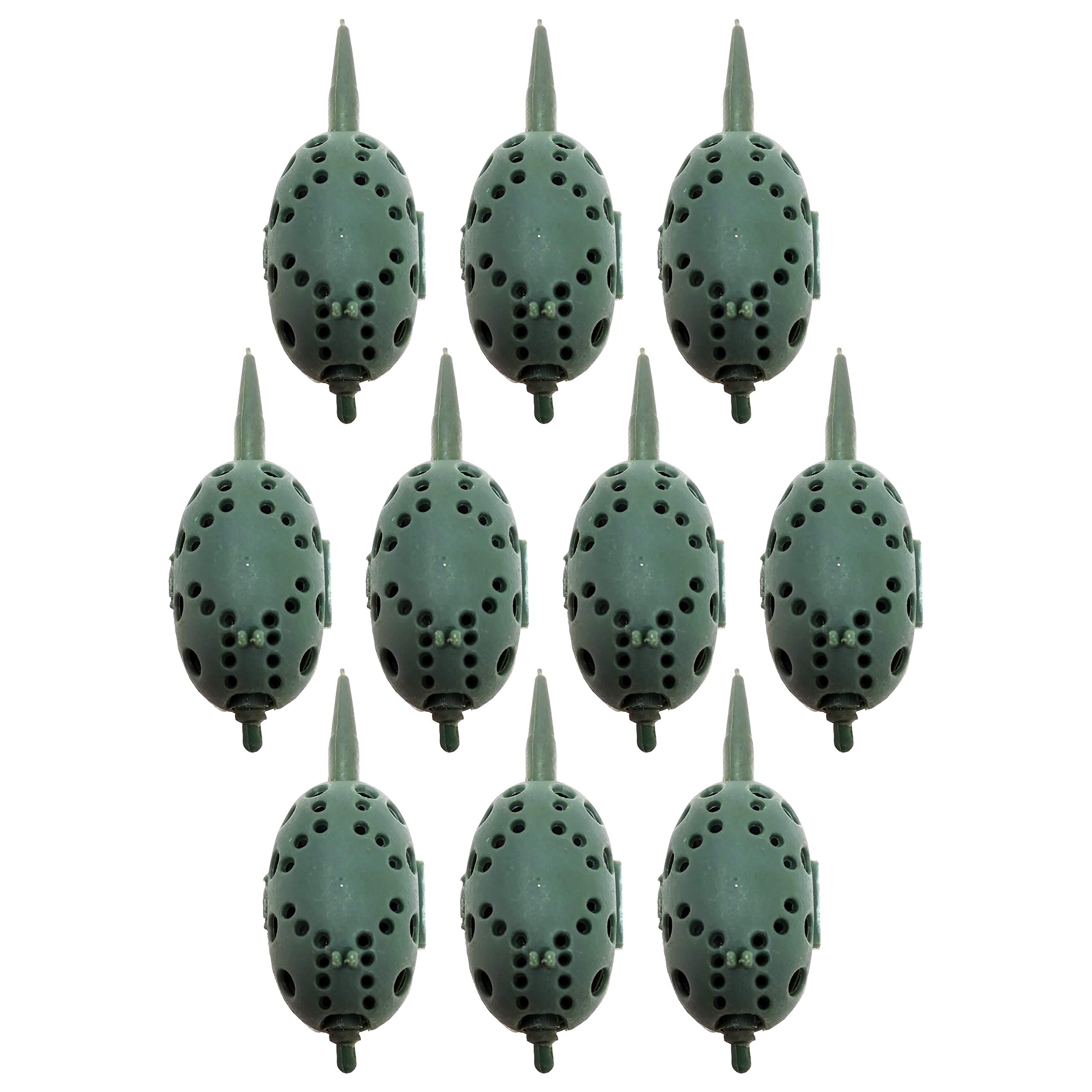 FLADEN Fishing - 10 x FEEDERS - INLINE GRUB Feeders Bulk Packs Small 30g and Large 60g - Great For Use With a Wide Range of Groundbaits (10 x 30g Feeders)