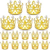 15Pcs Mini Crowns for Flower Bouquets, Mini Crown Cake Topper, Small Crystal Pearl Cupcake Toppers for Flower Arrangements Cupcake Baby Shower Birthday Party Wedding Decor