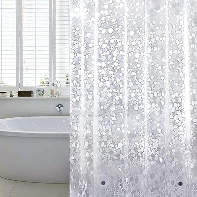 WELTRXE Shower Curtain Liner 183x183cm Mould Proof 12 Grommets 3 Magnets