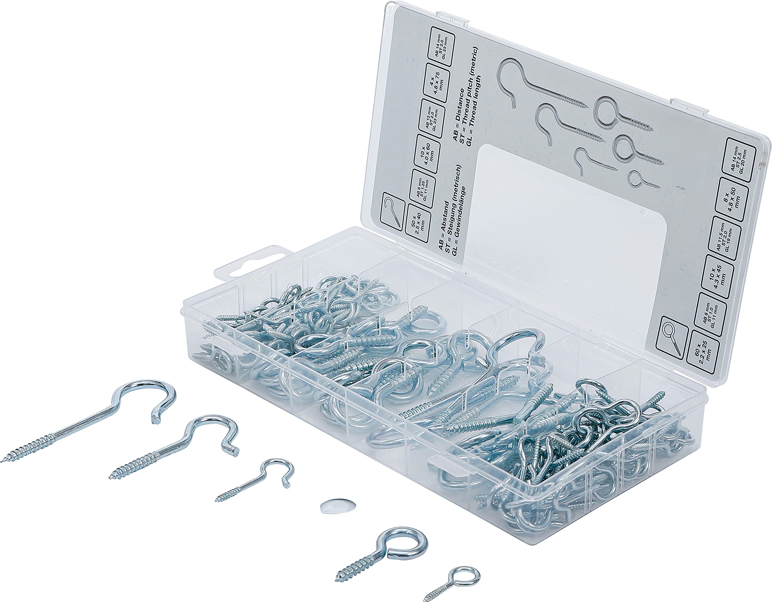 BGS Diy 88180 | Screw Hook / Ring Hook Assortment | 142 pcs.